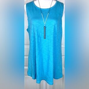 Escape by Habitat Clothes Blue Oversized Seamed Tank Top/Beach Coverup
